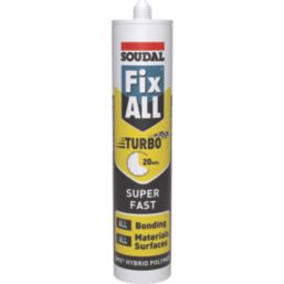 Soudal Fix All Turbo Solvent-Free Hybrid Polymer Adhesive White 290ml