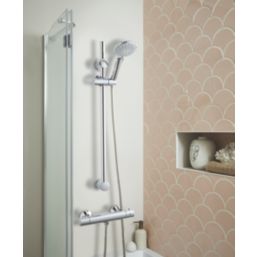 Highlife Bathrooms Tolsta Cool Touch Rear-Fed Exposed Chrome Thermostatic Shower