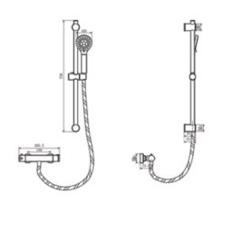 Highlife Bathrooms Tolsta Cool Touch Rear-Fed Exposed Chrome Thermostatic Shower