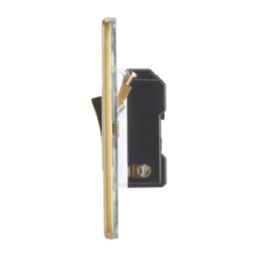 Contactum Lyric 13A Switched Fused Spur  Brushed Brass with White Inserts