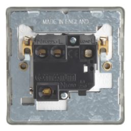 Contactum Lyric 13A Switched Fused Spur  Brushed Brass with White Inserts