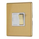Contactum Lyric 13A Switched Fused Spur  Brushed Brass with White Inserts