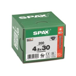 Spax Blax PZ Countersunk Self Drilling Wood Screws 4.5mm x 30mm 200 Pack