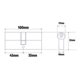 Smith & Locke  6-Pin Euro Cylinder 45-55 (100mm) Nickel