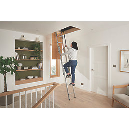 Werner Easy Stow 3-Section Aluminium Loft Ladder 3m