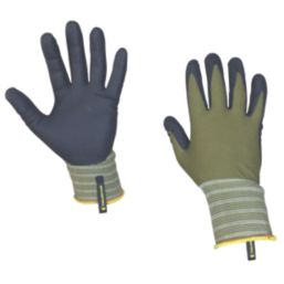 ClipGlove Weeding   Polyester Gardening Gloves Navy / Khaki Large