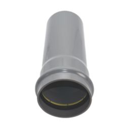 FloPlast  Push-Fit Single Socket Soil Pipe Grey 110mm x 1m