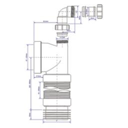 McAlpine  Flexible 90° Angled WC Connector White 155mm