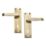Designer Levers Victorian Fire Rated Long Straight Lever Lock Door Handle Pair Antique Brass