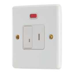 Contactum  13A Switched Secret Key Fused Spur with Neon Satin White with White Inserts