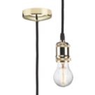 Knightsbridge Vintage 1.8m Pendant Set Light Fitting E27 Polished Brass 3 1/2"