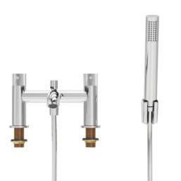 Swirl Melba Chrome 185mm Deck Mounted Dual Control Manual Shower Mixer Tap