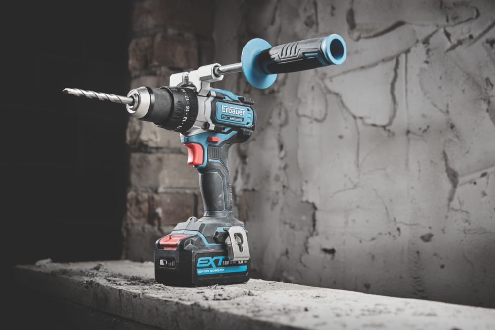 Erbauer ECDT18 Li 2 18V Li Ion EXT Brushless Cordless Combi Drill