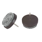 Fix-O-Moll Brown Round Pinned Felt Gliders 24 x 24mm 16 Pack