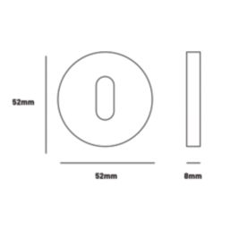 Eclipse  Fire Rated Standard Escutcheon (Pair) Polished Stainless Steel 52mm