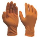 Site SDG310 Nitrile Powder-Free Disposable Grip Gloves Orange Medium 50 Pack