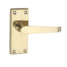 Smith & Locke  Fire Rated Latch Door Handles Pair Polished Brass