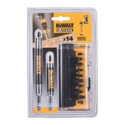 DEWALT  6.35mm Hex Shank Mixed Impact Torsion Screwdriver Bit Set 14 Pcs
