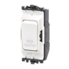 MK Grid Plus 20A Grid DP Dishwasher Switch White  with Colour-Matched Inserts