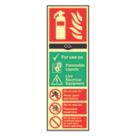 Photoluminescent "Fire Extinguisher CO2" Sign 100mm x 300mm