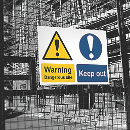 "Warning Dangerous Site Keep out" Sign 420mm x 594mm
