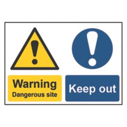 Essentials  "Warning Dangerous Site Keep out" Sign 420mm x 594mm