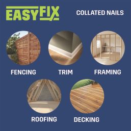 Erbauer Bright 34º Collated Nails Ring Shank 2.8mm x 65mm 2200 Pack