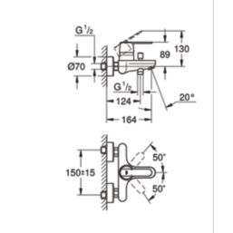 Grohe Get Matt Black 130mm Wall Mounted Single Control Manual Mixer Tap