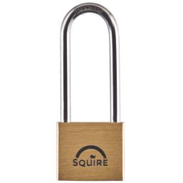 Squire LN4S/2.5 Brass  All-Weather Long Shackle  Marine Padlock 39.5mm