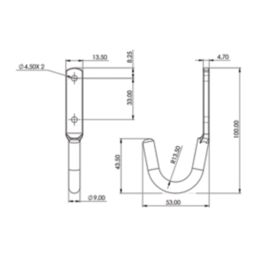 Essentials Single Hooks Zinc Plated 100mm 5 Pack