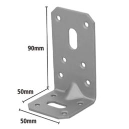 Magnodur Reinforced Angle Brackets Silver 50mm x 50mm x 90mm 10 Pack