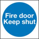 Non Photoluminescent "Fire Door Keep Shut" Sign 100mm x 100mm