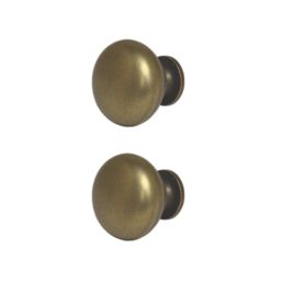Essentials Chervil Round Cabinet Knob Antique Brass 32mm 2 Pieces