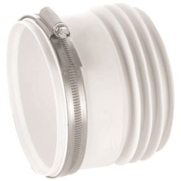 McAlpine  Rigid Straight Short WC Connector White 88mm