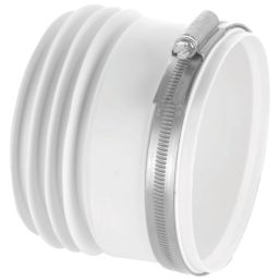 McAlpine  Rigid Straight Short WC Connector White 88mm