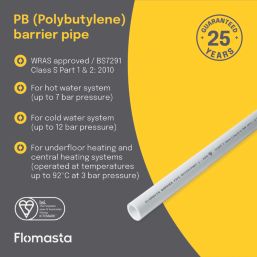 Flomasta  Push-Fit PB Barrier Pipe Coil 15mm x 25m White