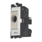 Contactum  16A Modular Flex Outlet Brushed Steel with White Inserts