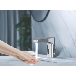 Swirl Caldew Chrome 119mm Standard Sensor Battery-Powered Touch-Free Basin Mixer Tap