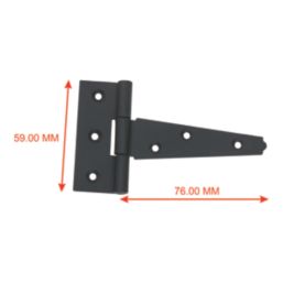 Smith & Locke Black Tee Hinges 76mm 2 Pack