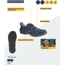 Delta Plus Positano  Size 11  Blue   Steel Toe Cap Safety Trainers