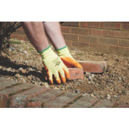 Keep Safe  Latex Builder Gloves Orange / Yellow X Large