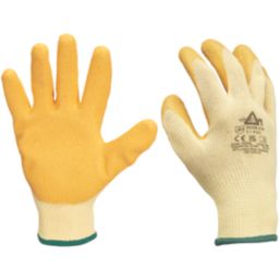 Keep Safe  Latex Builder Gloves Orange / Yellow X Large