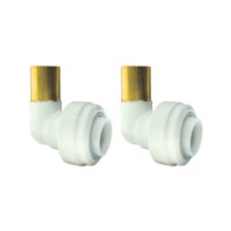 ETAL  Brass Push-Fit Equal 90° White Stem Elbow 15mm 2 Pack