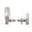 Drayton RT414 15mm x 1/2" White Angled & L/S Traditional Thermostatic Radiator Valve & Lockshield With Drain Off