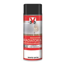 V33 Radiator & Household Appliance Spray Paint Satin White 400ml