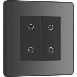 British General Evolve 2-Gang 2-Way LED Double Secondary Touch Trailing Edge Dimmer Switch  Black Chrome