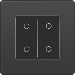 British General Evolve 2-Gang 2-Way LED Double Secondary Touch Trailing Edge Dimmer Switch  Black Chrome