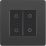 British General Evolve 2-Gang 2-Way LED Double Secondary Touch Trailing Edge Dimmer Switch  Black Chrome