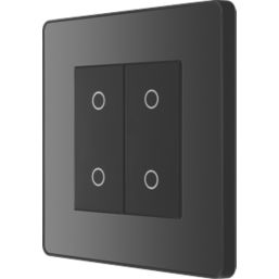 British General Evolve 2-Gang 2-Way LED Double Secondary Touch Trailing Edge Dimmer Switch  Black Chrome