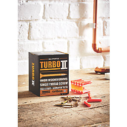 Turbo II  TX Double-Countersunk Thread-Cutting Multipurpose Screws 4mm x 40mm 200 Pack